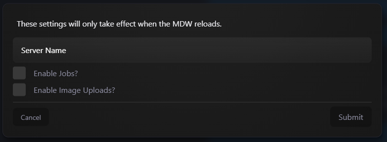 admin settings