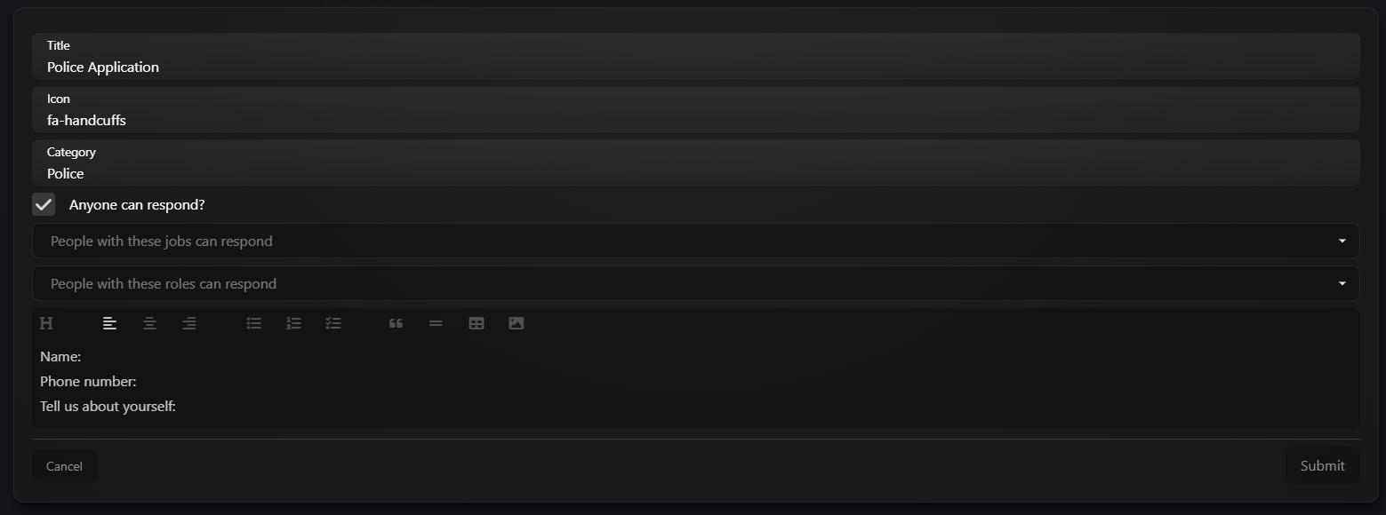 edit an application