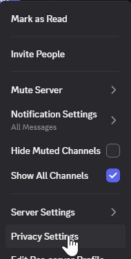right click server menu